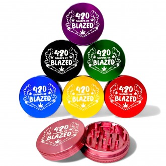 62mm 2-Piece - Blaze w/ Every Shade 420 Herb Grinder [420GRD03]