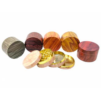 Wood Look Assorted 4 Piece Diamond Teeth Grinders - 6ct Display [52-WM]