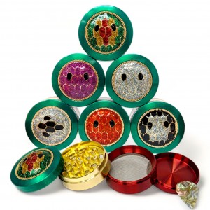 63mm Crushers Shine & Grind Glittering Honeycomb Herb Grinder 6ct Display [GR233]