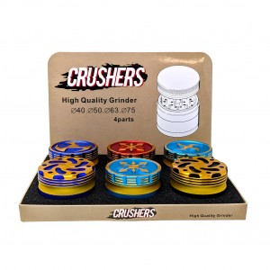 75mm 4 Parts Crushers Elegant Grinder 6Ct Display [GR250]