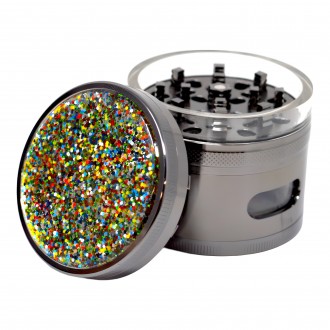 63mm 4 Part Sparkle & Grind Add Shine To Your Herbs Crushers Grinder 6ct Display - [GR411]