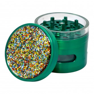 63mm 4 Part Sparkle & Grind Add Shine To Your Herbs Crushers Grinder 6ct Display - [GR411]