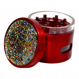 63mm 4 Part Sparkle & Grind Add Shine To Your Herbs Crushers Grinder 6ct Display - [GR411]