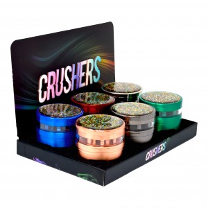 63mm 4 Part Sparkle & Grind Add Shine To Your Herbs Crushers Grinder 6ct Display - [GR411]