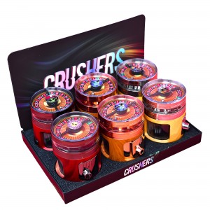 Crushers 62mm 4-Piece Spinning Top LED Grinder (6CT Display)
