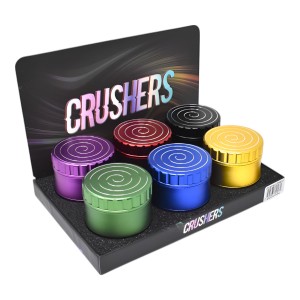 62mm Assorted Color HypnoGrind 4-Parts Crushers Grinder - 6Ct Display