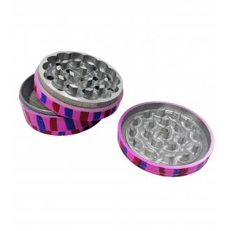 80mm Assorted Color Stripe Design 4 Parts Grinder - [JIG011]