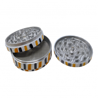 100mm Assorted Color Stripe Design 4 Parts Grinder - [JIG018]