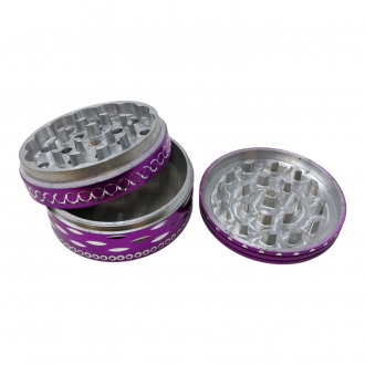 80mm Assorted Color Diamond Cut Design 4 Parts Grinder - [JIG022]