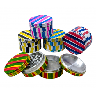 50mm Assorted Color Stripe Art 4 Parts Grinder [JIG030]