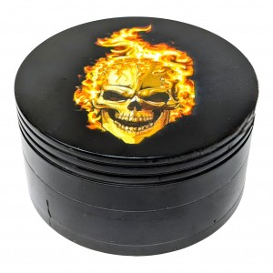 80mm 4 Parts Skull Fiery Print Grinder [JIG032]