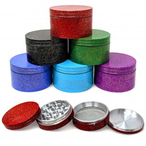 62mm Assorted Color Sparkling Tone 4 Parts Grinder - 6PK [JIG057]