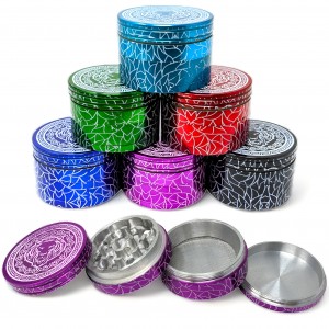 50mm Assorted Color Lion Print 4 Parts Grinders - 6PK [JIG063]