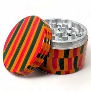 55mm Assorted Color Stripe Design 4 Parts Grinder - [JIG067]