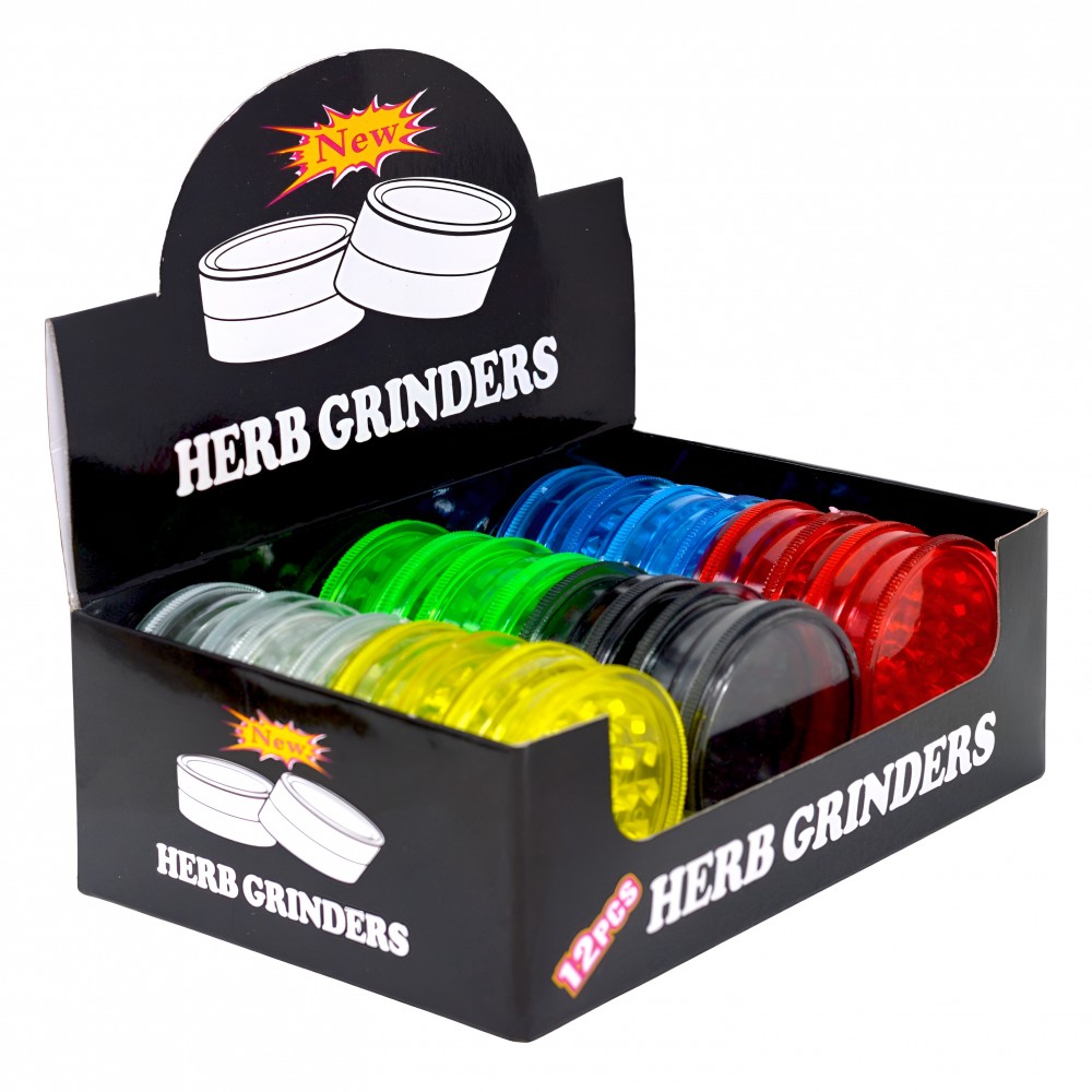 Plastic Herb Grinders 12ct Display 