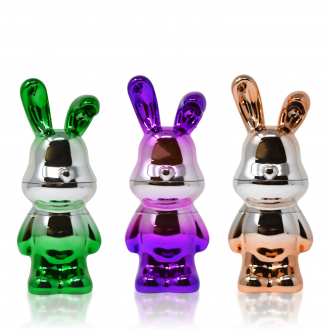 Electroplated Rabbit Shaped 4-Parts Herb Grinder - 6Ct Display