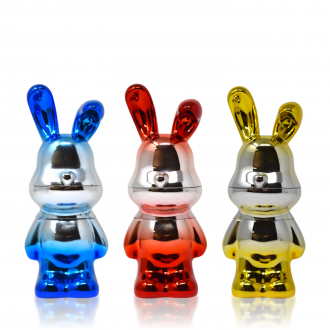 Electroplated Rabbit Shaped 4-Parts Herb Grinder - 6Ct Display