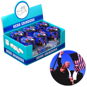 Trumping the Grind : A Patriotic 50mm 4-Parts Herb Grinder - 12ct Display