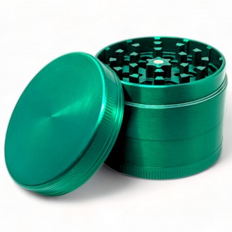 Shine in Every Grind - 4-Part Metallic Lid Herb Grinder - Sea Green [WB-06]