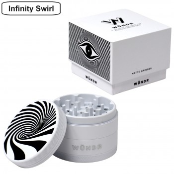 WÜNDR - 2.5" Matte White and Black 4-Part Herb Grinder 63mm 