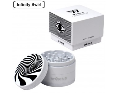 WÜNDR - 2.5" Matte White and Black 4-Part Herb Grinder 63mm 