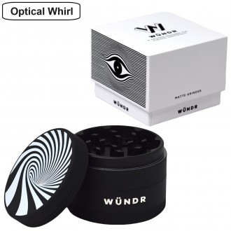 WÜNDR - 2.5" Matte White and Black 4-Part Herb Grinder 63mm 