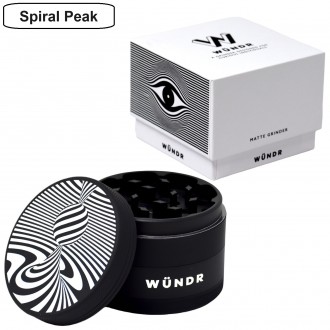 WÜNDR - 2.5" Matte White and Black 4-Part Herb Grinder 63mm 