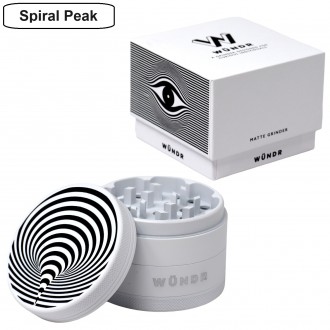 WÜNDR - 2.5" Matte White and Black 4-Part Herb Grinder 63mm 