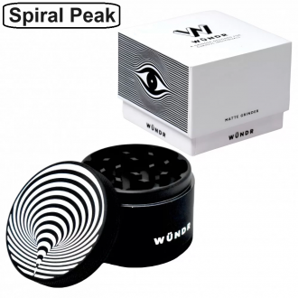 WÜNDR - 2.5" Matte White and Black 4-Part Herb Grinder 63mm 