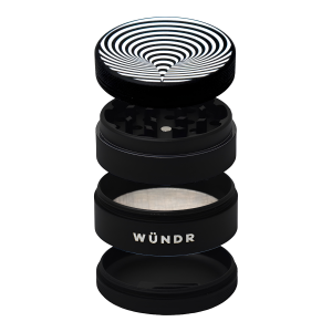 WÜNDR - 2.5" Matte White and Black 4-Part Herb Grinder 63mm 