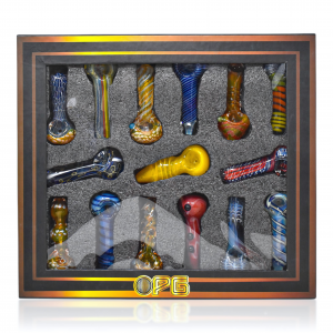 On Point Glass - 3" Assorted Design Fumed Hand Pipes - 15Ct Display