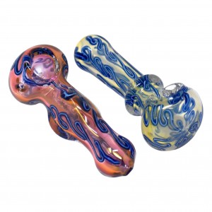 On Point Glass - 4" Vibrant Swirl Glass Hand Pipe - 12Ct Display 