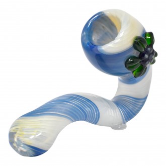 On Point Glass - 4" Snakes & Swirls Assorted Sherlock Hand Pipe - 10Ct Display