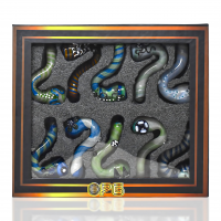 On Point Glass - 4" Snakes & Swirls Assorted Sherlock Hand Pipe - 10Ct Display