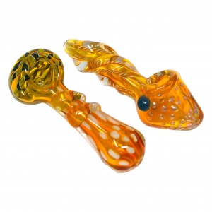 On Point Glass - 4.5" Vibrant Glass Unique Design Hand Pipe - 12ct Display