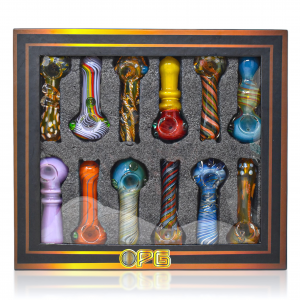 On Point Glass - 4.5" Vibrant Glass Unique Design Hand Pipe - 12ct Display