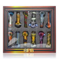 On Point Glass - 4" Mixed Design Glass Hand Pipe - 12Ct Display