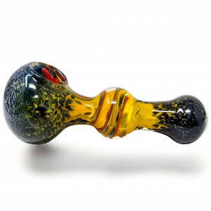 4" Fumed Glass Spiral Elegance Frit Finesse Artful Hand Pipe - 2ct [AMA06]