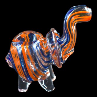 2.5" Inside Out Swirl Mini Elephant Animal Hand Pipe - (Pack Of 2)