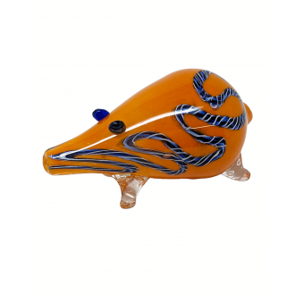 Frit Swirl Line Anteater Animal Hand Pipe - [AP10]