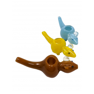 Frit Art Long Tail Rat Animal Hand Pipe - [AP16]