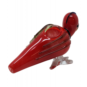 Frit Standing Parrot Animal Hand Pipe - [AP61]