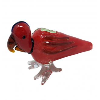 Frit Standing Parrot Animal Hand Pipe - [AP61]