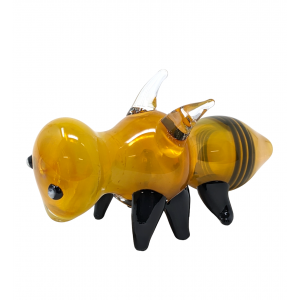 Gold Fumed Walking Honey Bee Animal Hand Pipe - [AP63]