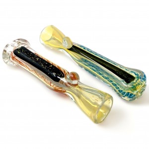 3" Braided & Dicro Art Fumed Chillum Hand Pipe - 4Pk [BK110]