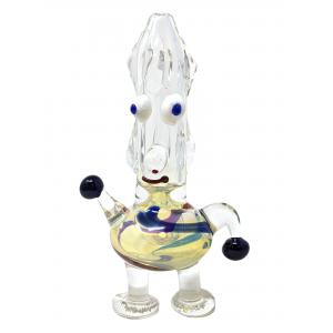 6.5" Silver Fumed Dancing Man Spoon Hand Pipe - [CJ09]