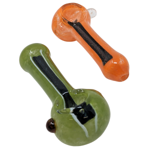 3” Dichroic Frit Mix Color Hand Pipe - (Pack of 2) [DICHRO3]
