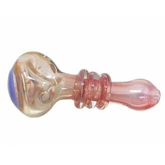 4" Gold Fumed Triple Rim Art Hand Pipe (Pack Of 2) - [DJ517]