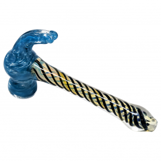 6.5" Frit Head Gold Fumed Hammer Hand Pipe - [DJ573]