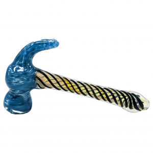 6.5" Frit Head Gold Fumed Hammer Hand Pipe - [DJ573]